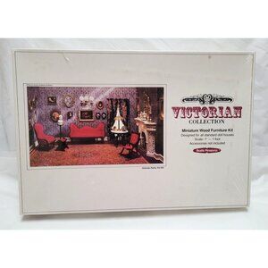 Scientific Models Miniature Dollhouse Wood Victorian Parlor Furniture Kit 202